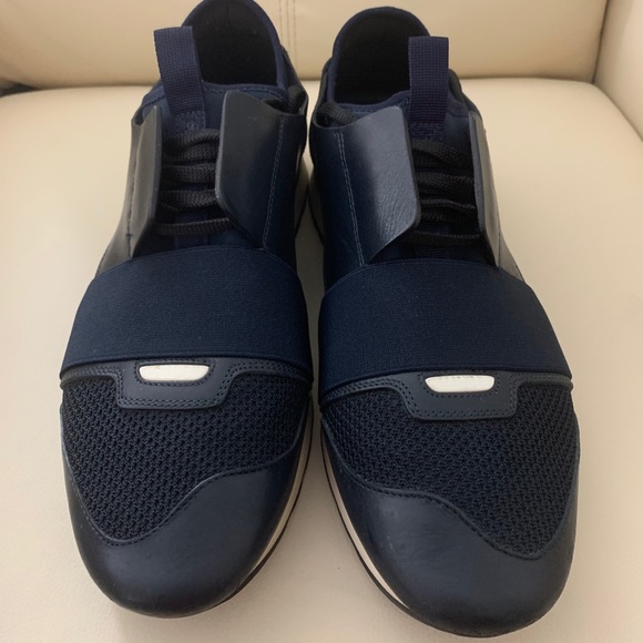 balenciaga race runners navy blue